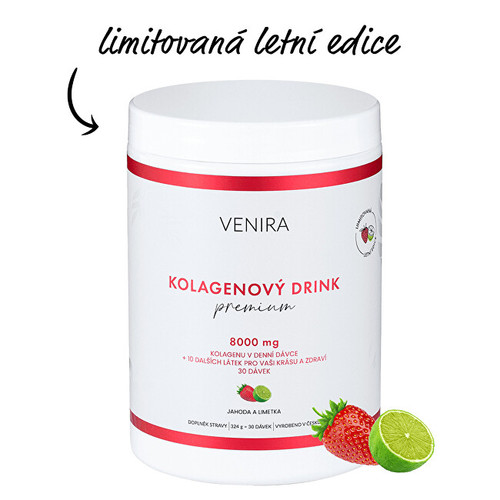 Venira Premium kolagenový drink pro vlasy nehty pleť 324 g jahoda a limetka
