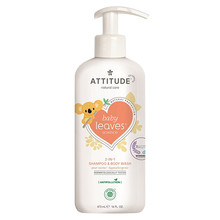 Detské telové mydlo a šampón (2 v 1) Baby Leaves s vôňou hruškovej šťavy 473 ml