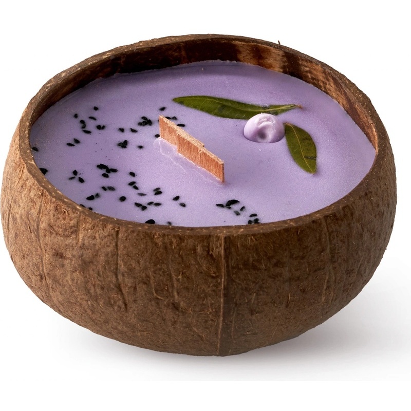 Sviečka z kokosu - vône Čučoriedka a vanilka