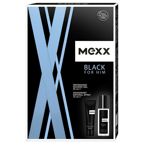 Mexx Black for Him Dárková sada pánský deodorant 75 ml a sprchový gel 50 ml