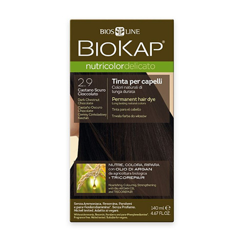 Biokap NUTRICOLOR DELICATO - Barva na vlasy - 2.90 Kaštanovo čokoládová tmavá 140 ml