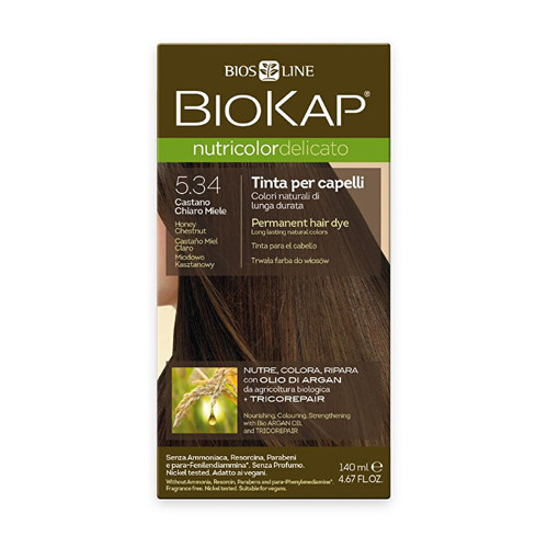 Biokap NUTRICOLOR DELICATO - Barva na vlasy - 5.34 Medová kaštanová 140 ml