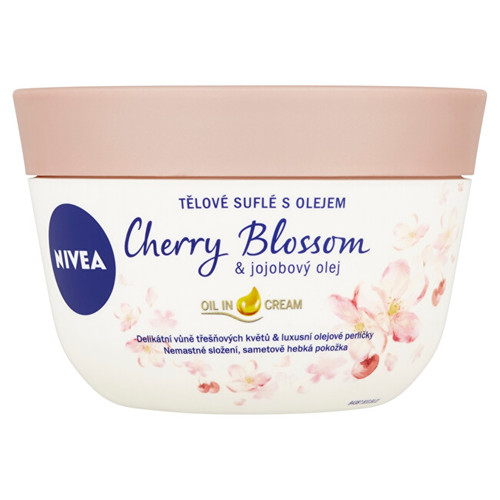 Nivea Cherry Blossom & Jojoba Oil - Tělové suflé s olejem 200 ml