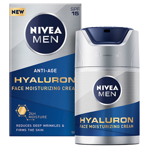 Nivea Men Hyaluron Face Moisturizing Cream SPF 15 - Hydratační krém proti vráskám 50 ml