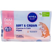 Nivea Baby Soft & Cream Cleanse & Care Wipes - Čisticí a pečující vlhčené ubrousky 1 ks