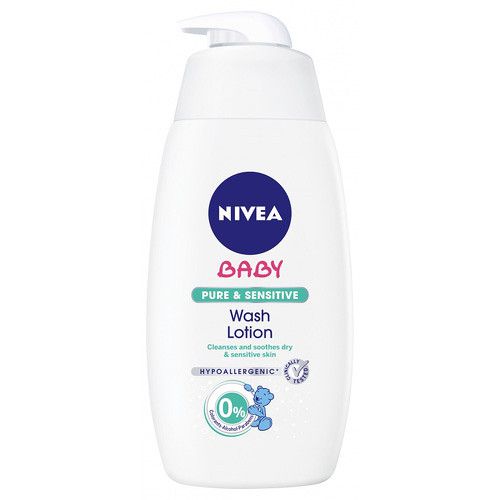 Nivea Baby Pure & Sensitive Wash Lotion - Mycí gel pro tvář, tělo i vlásky 500 ml