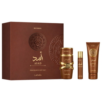 Asad Bourbon Dárková sada EDP 100 ml, miniaturka EDP 12 ml a vlasová mlha 50 ml