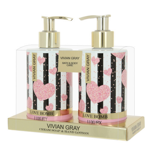 Vivian Gray Love Bomb luxusní tekuté mýdlo 250 ml + mléko na ruce 250 ml dárková sada