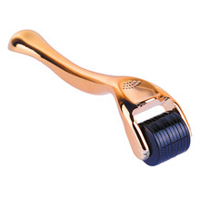 Single Microneedle Roller ( Golden Handle ) - Mikrojehličkový váleček na ošetření obličeje
