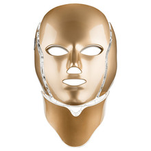 LED Mask + Neck 7 Colors Gold ( zlatá ) - Ošetřující LED maska na obličej a krk