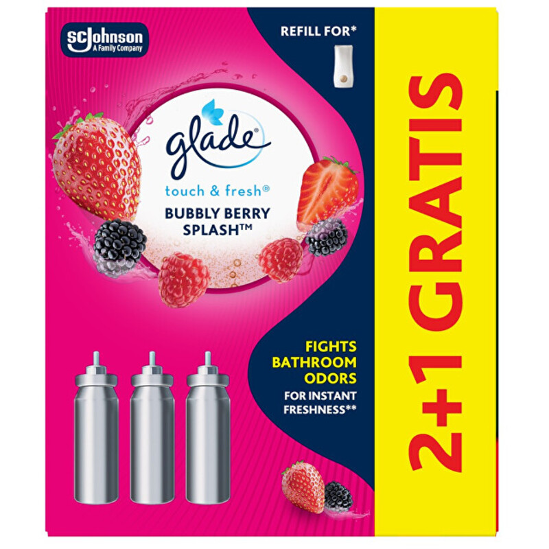 Touch & Fresh Bubble Berry Splash 2+1 - Sada náplní do osvěžovače vzduchu