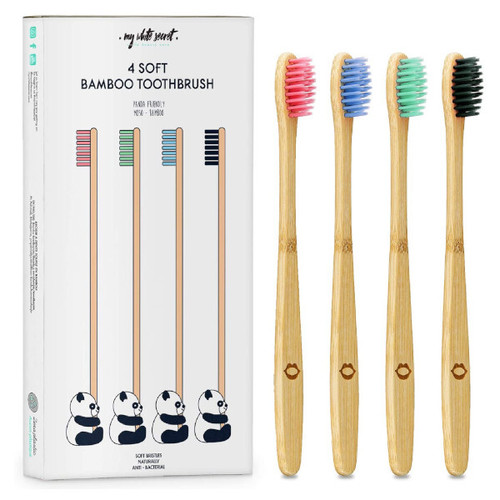 My White Secret Bamboo Toothbrush - Bambusový zubní kartáček 4 ks