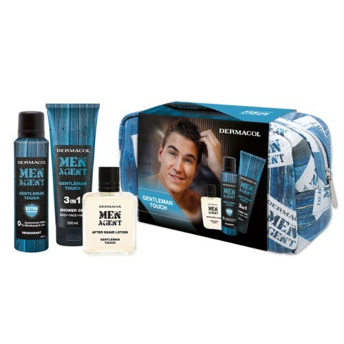 Dermacol Men Agent Gentleman Touch 3v1 pro muže sprchový gel 250 ml + deodorant 150 ml + voda po holení 100 ml + kosmetická taška dárková sada