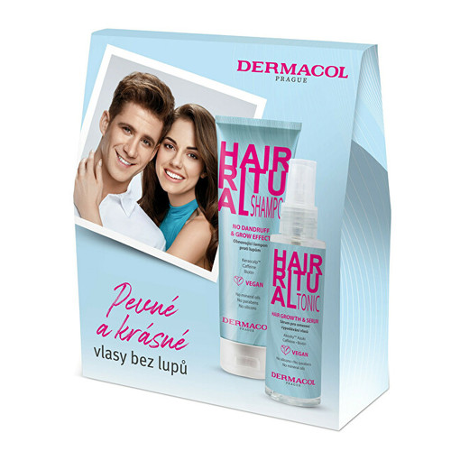 Dermacol Hair Ritual šampon proti lupům a vypadávání vlasů 250 ml + vlasové tonikum pro podporu růstu vlasů 100 ml dárková sada