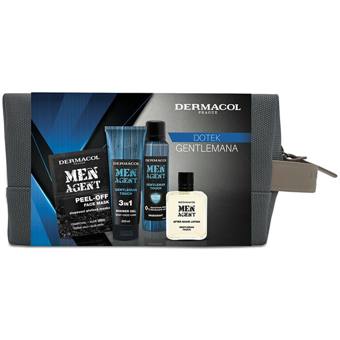 Dermacol Men Agent sprchový gel 3 v 1 250 ml + balzám po holení 100 ml + čisticí slupovací maska 10 ml + deodorant ve spreji bez obsahu hliníku 150 ml