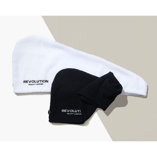 Revolution Haircare Microfibre Hair Wrap - Elastický turban na vlasy - Černá/bílá