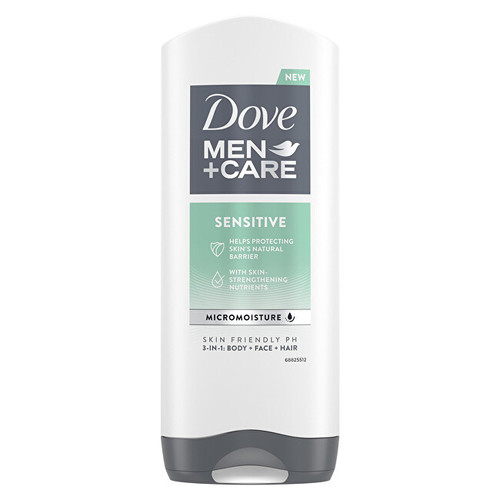 Men+Care Sensitive 3 in 1 Shower Gél - Pánsky sprchový gél na telo, tvár a vlasy