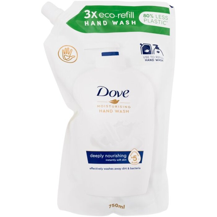 Dove Deeply Nourishing Original Hand Wash ( náhradní níplň ) - Tekuté mýdlo s hydratačním krémem 750 ml