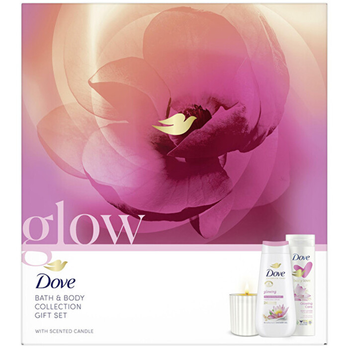 Glow Bath & Body Collection Gift Set - Dárková sada tělové péče se svíčkou