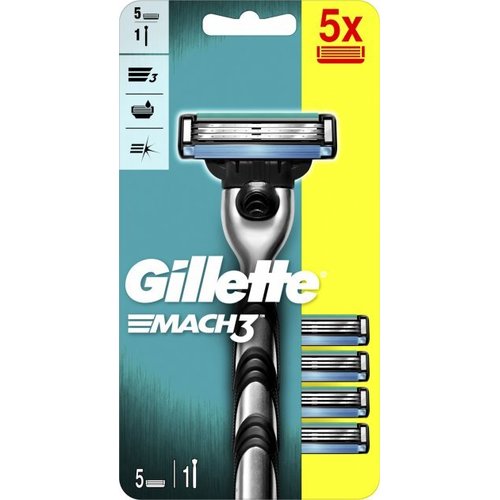 Gillette Mach3 - Holicí strojek + 5 náhradních hlavic