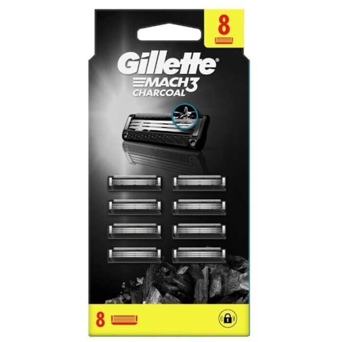Gillette Mach3 Charcoal - Náhradní hlavice 5 ks