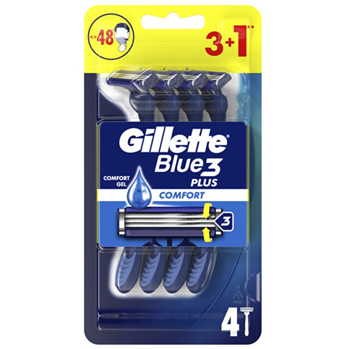 Gillette Blue3 Plus Comfort 3+1 ks - Jednorázová holítka