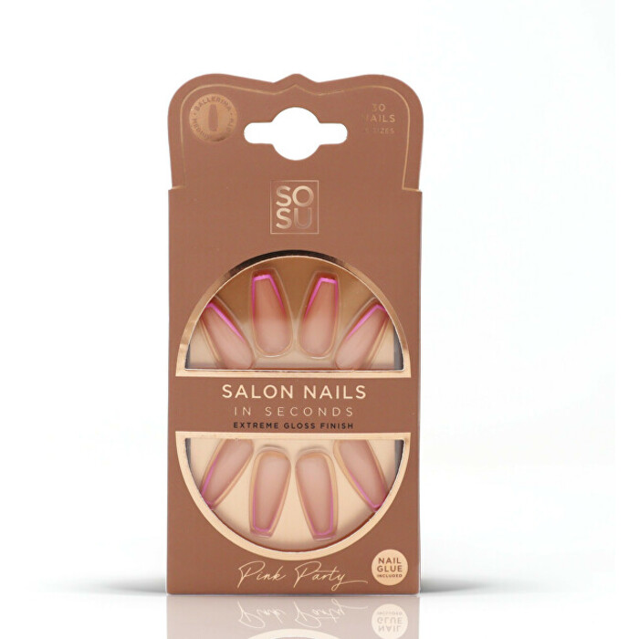 Sosu Pink Party Salon Nails - Umělé nehty ( 30 ks )