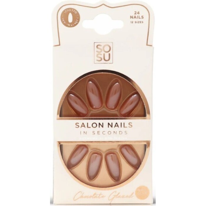 Sosu Chocolate Salon Nails - Umělé nehty ( 24 ks )