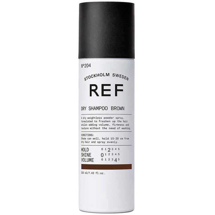 REF Dry Shampoo Brown N°204 - Suchý šampon pro tmavé vlasy 200 ml