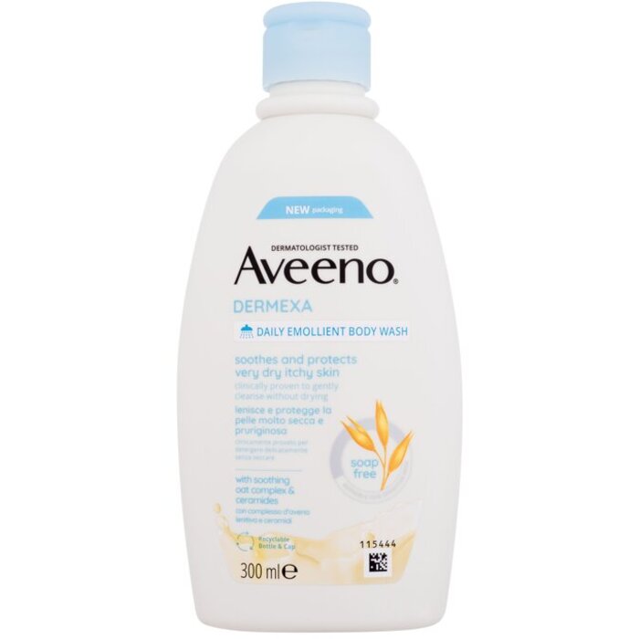Aveeno Dermexa Daily Emollient Body Wash ( velmi suchá a svědivá pokožka ) - Zklidňující a ochranný sprchový gel 300 ml
