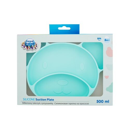 Canpol Babies Silicone Suction Plate - Silikonový talíř s přísavkou 500 ml - Turquoise