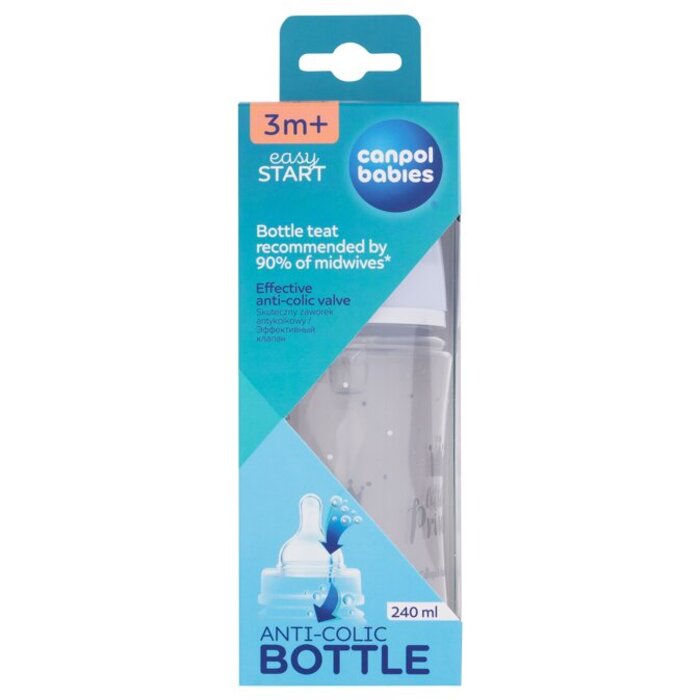 Canpol Babies Royal Baby Easy Start Anti-Colic Bottle Little Prince - Kojenecká lahev 240 ml - 3m+