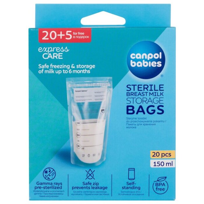 Express Care Sterile Breast Milk Storage Bags - Vrecká na uchovanie odsatého mlieka
