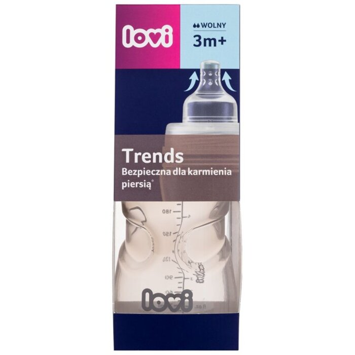 LOVI Trends Bottle 3m+ Beige - Kojenecká lahev 250 ml