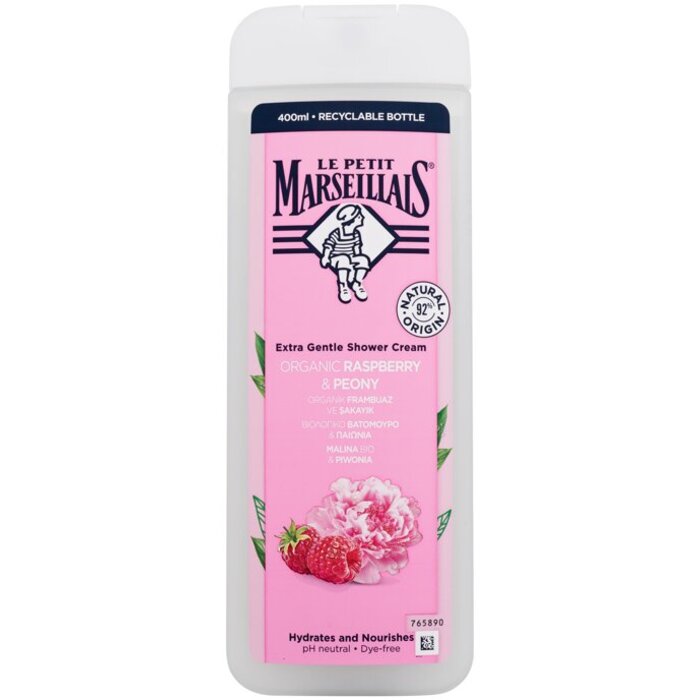 Le Petit Marseillais Extra Gentle Shower Cream Organic Raspberry & Peony - Hydratační a vyživující sprchový krém 400 ml