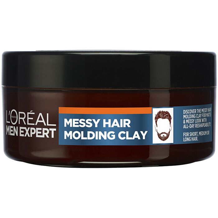 L´Oréal Professionnel Men Expert Messy Hair Molding Clay - Stylingová hlína na vlasy 75 ml