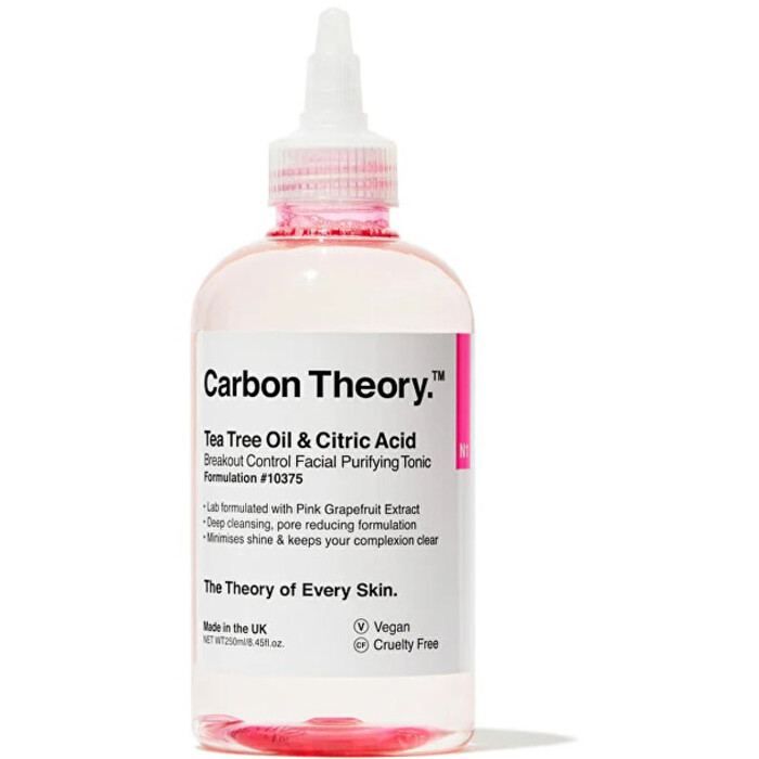 Carbon Theory Tea Tree Oil & Citric Acid Breakout Control Facial Purifying Tonic - Pleťové tonikum 250 ml