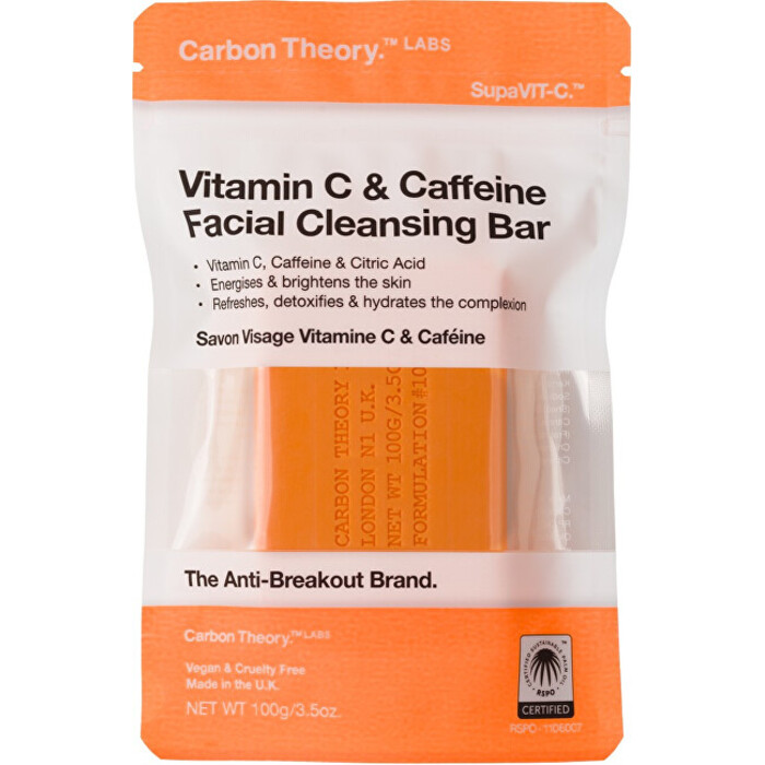 Carbon Theory Vitamin C & Caffeine Facial Cleansing Bar - Čisticí pleťové mýdlo 100 g