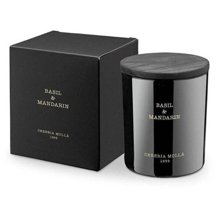 Basil & Mandarin ( mandarinka a bazalka ) Candle - Vonná svíčka černá