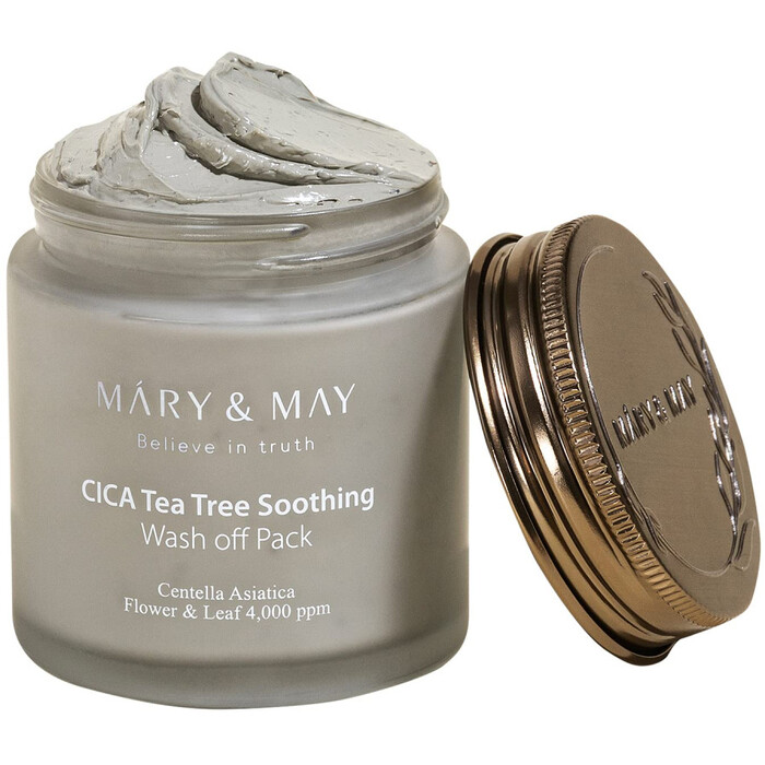 MARY & MAY CICA TeaTree Soothing Wash off Pack - Pleťová maska s jílem 125 g