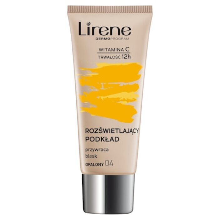 Lirene Brightening Fluid with Vitamin C - Rozjasňující fluidní make-up pro dlouhotrvající efekt 30 ml - 04 Tanned