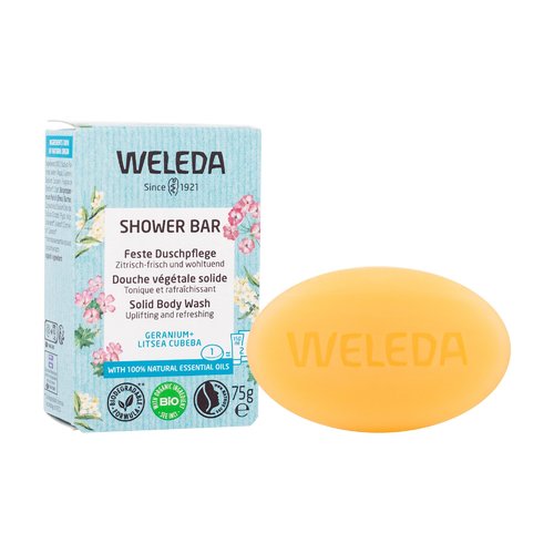 Weleda Shower Bar Geranium + Litsea Cubera - Aromaterapeutické tuhé mýdlo 75 g