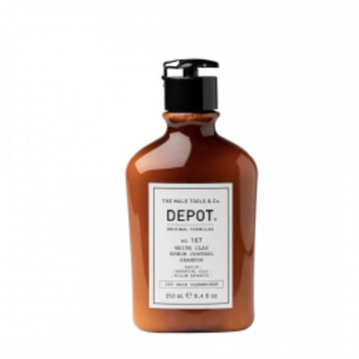 Depot No. 107 White Clay Sebum Control Shampoo - Čisticí šampon pro mastné vlasy a vlasovou pokožku 250 ml
