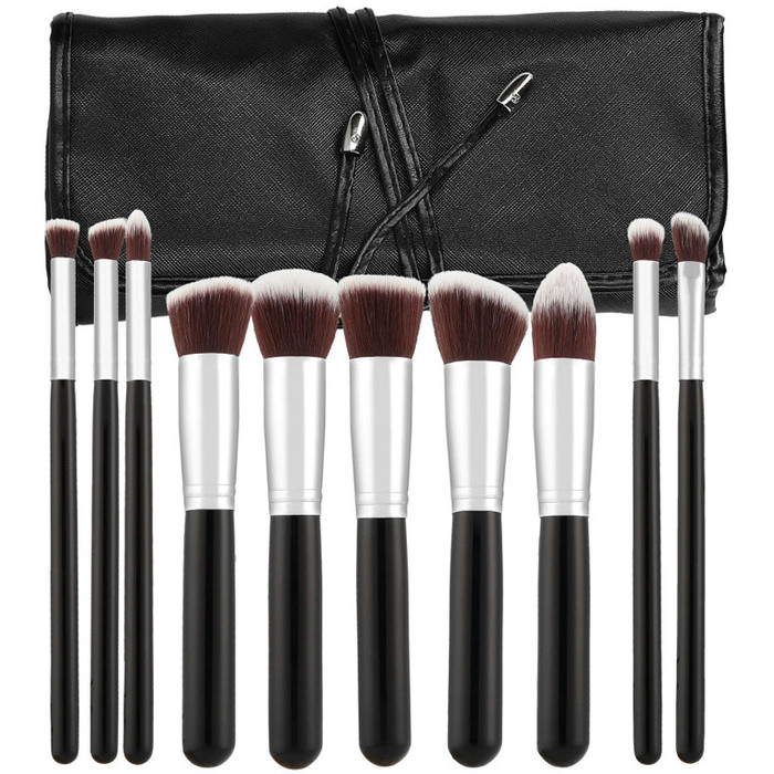 MIMO Makeup Brush Set Kabuki Black ( 10 ks ) - Sada štětců