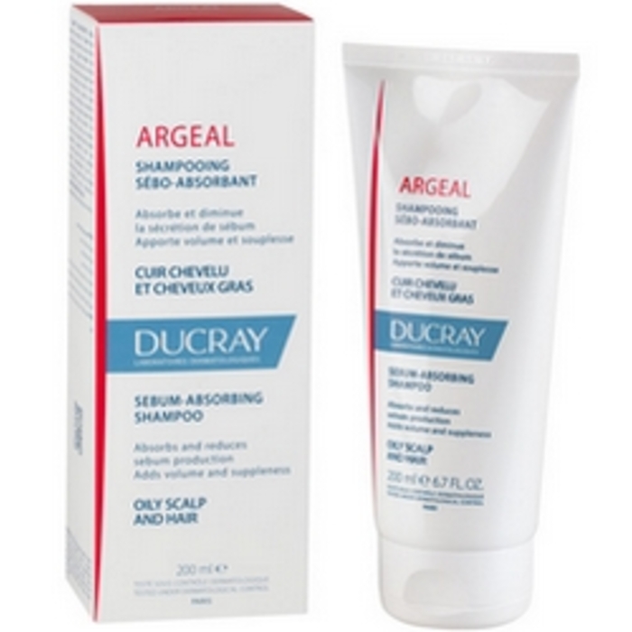 Ducray Argeal Sebum-Absorbing Shampoo - Posilující šampon pro rychle se mastící vlasy 200 ml
