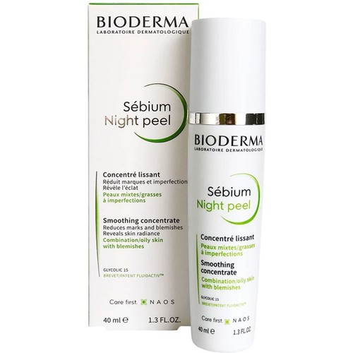 Bioderma Sébium Night Peel Smoothing Concentrate - Vyhlazující exfoliační sérum proti nedokonalostem pleti 40 ml
