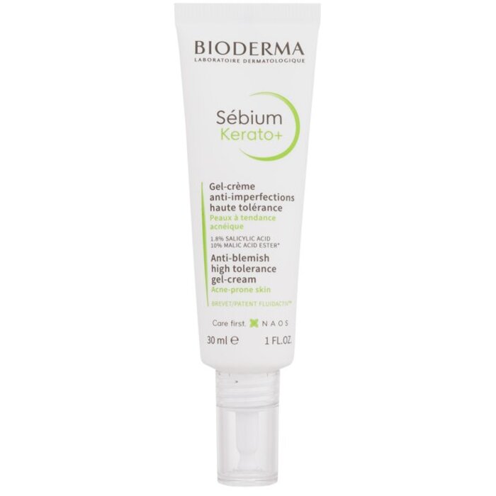 Bioderma Sébium Kerato+ Anti-Blemish High Tolerance Gel-Cream - Gelový krém na pupínky, černé tečky a jizvy po akné 30 ml