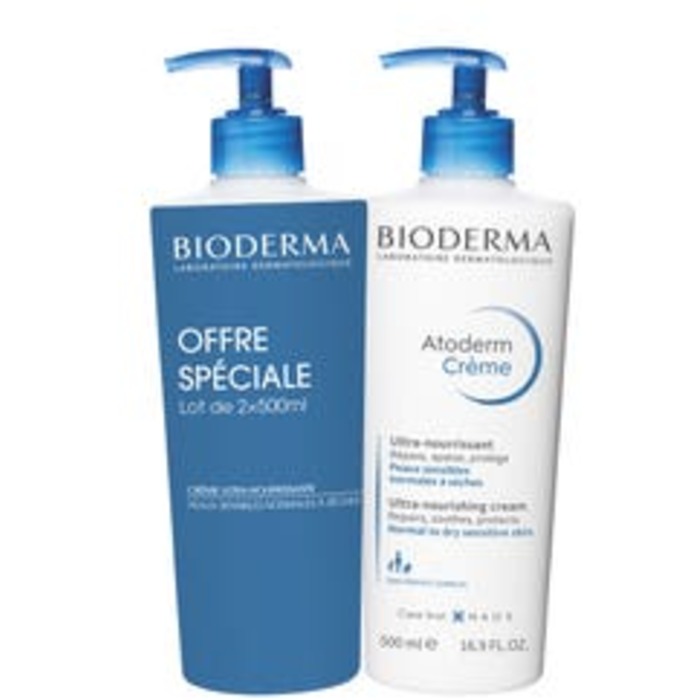 Bioderma Atoderm Ultra-Nourishing Moisturising Cream Duopack - Výživný hydratační tělový krém 1000 ml