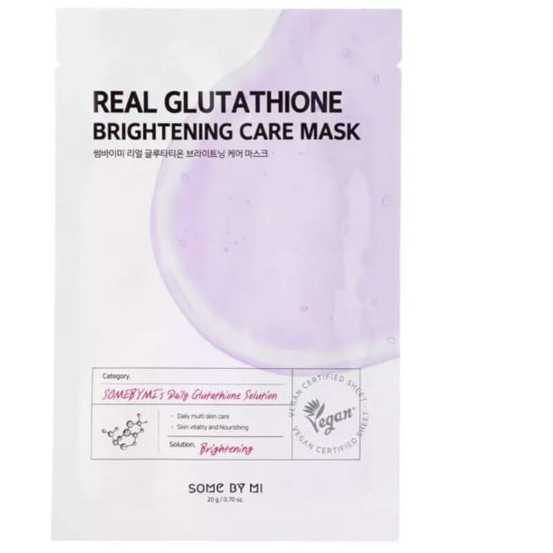 Real Glutathione Brightening Care Mask - Rozjasňujúca plátienková maska na zjednotenie farebného tónu pleti
