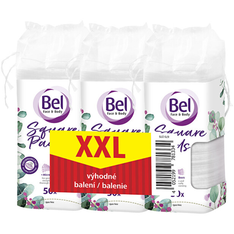 Bel Face & Body Cosmetic ( 3 x 50 ks ) - Sada čtvercových odličovacích tamponů